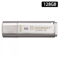 【メーカー取り寄せ】キングストン IronKey Locker+ 50 USBフラッシュドライブ 128GB USB3.2 Gen1 ハードウェア暗号化 パスワード保護 IKLP50/128GB ［プリンストン直営］