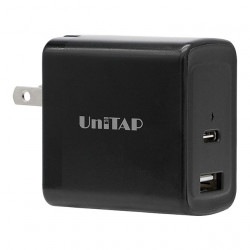 UniTAP 窒化ガリウム採用PD65W対応給電アダプター ブラック PD3.0対応 USB 2ポート PPS-PD65AG ［プリンストン直営］