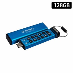 【メーカー取り寄せ】キングストン IronKey Keypad 200 (USB-C) 128GB USBフラッシュドライブ キーパッド付 ハードウェア暗号化 IKKP200C/128GB ［プリンストン直営］