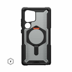 （在庫限り）UAG Galaxy S24 Ultra用 マグネット対応ケース PLASMA XTE クリアカラー ブラック/オレンジ キックスタンド付き 耐衝撃 UAG-GLXS24U-XTM-B/O ［プリンストン直営］