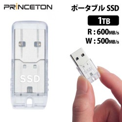 ポータブルSSD 1TB USB 3.2 Gen2対応 最大読込600MB/s ストラップホール付き 1年保証 PHD-USSD-1T ［プリンストン直営］