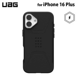 （在庫限り）UAG iPhone 16 Plus 用 MagSafe対応ケース CIVILIAN ソリッドデザイン ブラック 耐衝撃 UAG-IPH24LB-CMS-BK 6.7インチ ［プリンストン直営］