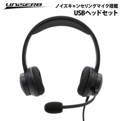 UniSerB ノイズキャンセルマイク機能搭載 USB ヘッドセット ブラック UB-HSUSB2 ［プリンストン直営］