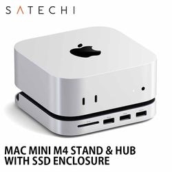 Satechi MAC MINI M4 STAND & HUB WITH SSD ENCLOSURE スタンド＆ハブ PST-GNMMES ［プリンストン直営］