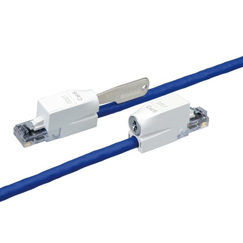 鍵付きLANケーブル ブルー Cat6規格/3m PTC-LP6シリーズ PTC-LP6BU3 ［プリンストン直営］