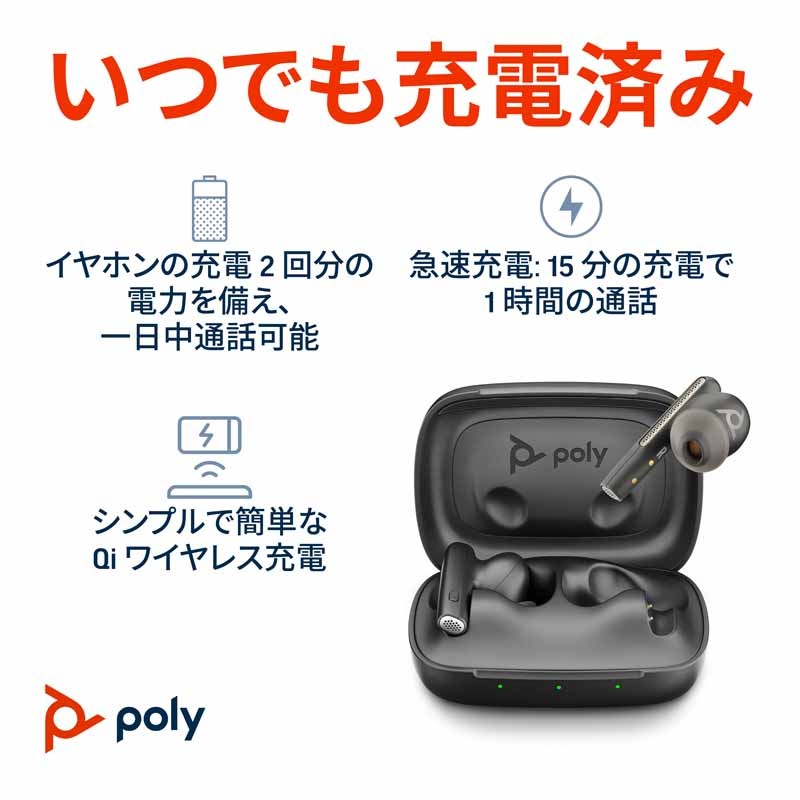 在庫限り）Poly VOYAGER FREE 60 UC ワイヤレスヘッドセット Bluetooth 
