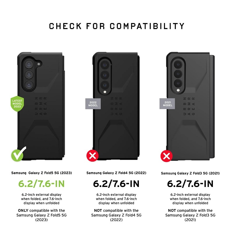 UAG Galaxy Z Fold 5  CIVILIAN åɥǥ 2 Ѿ׷ UAG-GLXZFD5-C꡼ Υץ󥹥ȥľġ