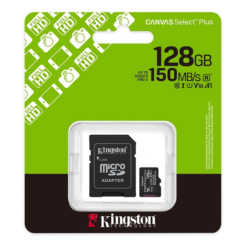 キングストン Canvas Select Plus 128GB microSDカード UHS-I U1 V10