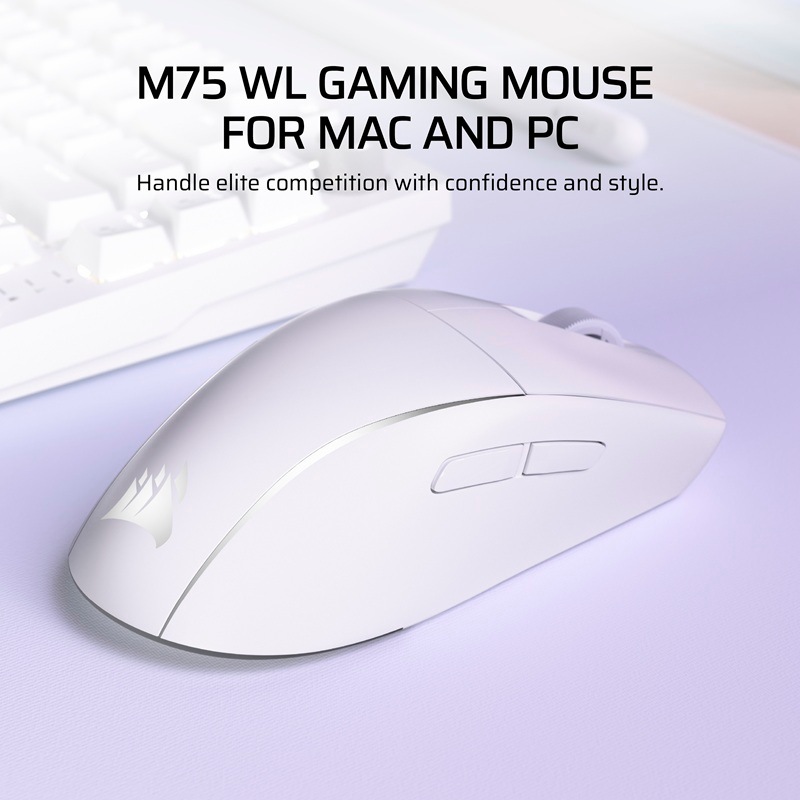 CORSAIR M75 ワイヤレス RGB Apple ゲーミングマウス フロストホワイト