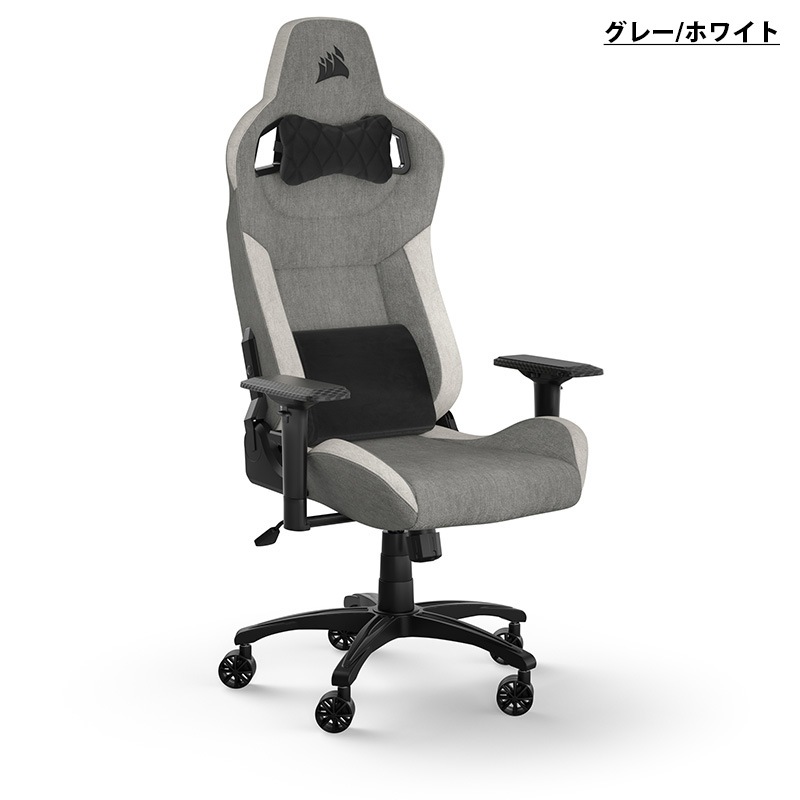 送料無料！グレーのみ！残り1点！値下げ！ゲーミングチェア♪デスクチェア CORSAIR T3 RUSH 布製素材 ゲーミングチェア (2023) 耐荷重120kg 160度