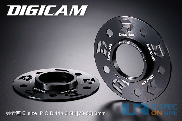 DIGICAM D-SLITハブリング付スペーサーP.C.D.100-5H （3mm） 2枚セット-K'SPEC ONLINE SHOP