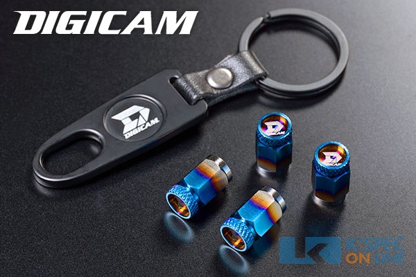 DIGICAM チタンバルブキャップローレット4P キーホルダー付き