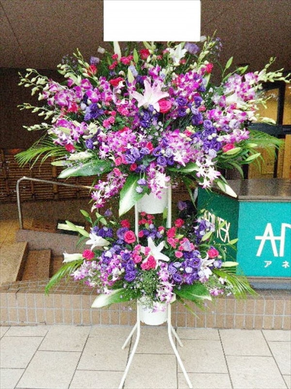 ピンク系 スタンド花 2段