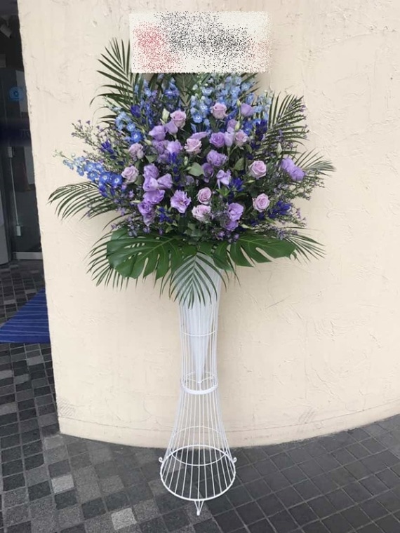 ピンク＆イエロー系 スタンド花 1段