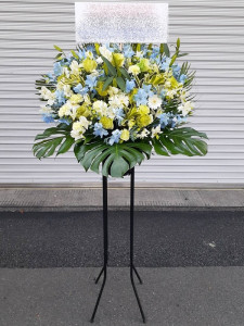 クリーム水色系　スタンド花　1段　税込　20000円　1187st1-16040|スタンド花　1段|全国手配　スタンド花