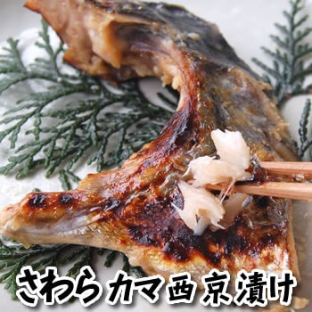 訳あり・さわらカマ西京漬け【冷凍】1パック（2個入）【国産（浜坂産）】【添加物未使用】（サワラ、鰆）（味噌漬,みそ漬け）