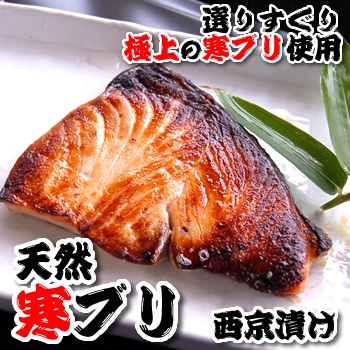 自家製！12キロ以上のよく肥えた最高の天然寒ブリ西京漬け【冷凍】２切れ入［浜坂産］（寒ぶり、寒鰤、味噌漬け、漬け魚）