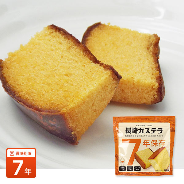 長崎カステラ 非常食 7年保存レトルト グリーンケミー 2切入 長期保存 保存食 防災備蓄 日本製