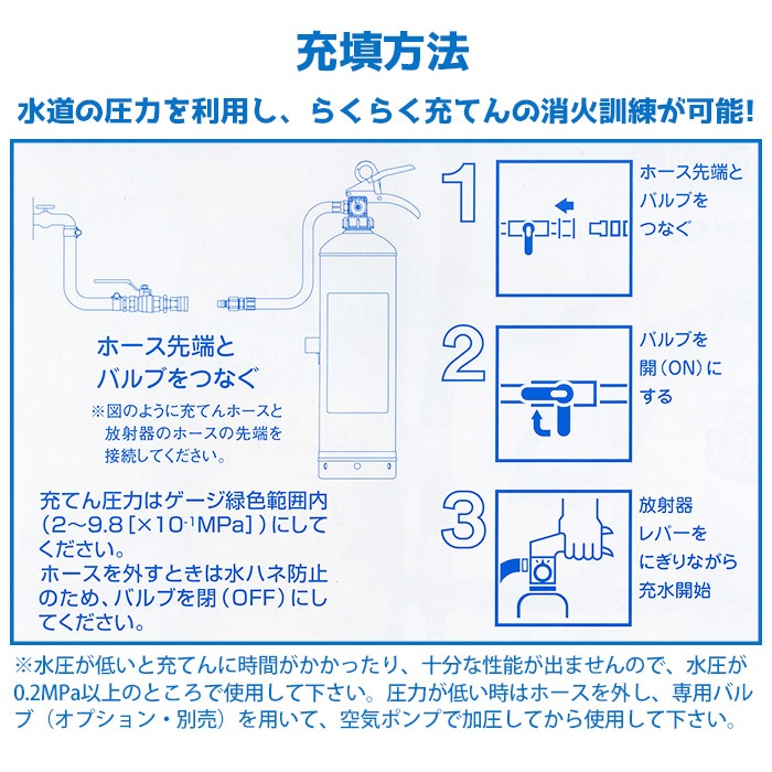 消火器訓練用放射器 くんれんスイスイ ST-10A-SO 水消火器 繰り返し使える 防災訓練 消火訓練 避難訓練