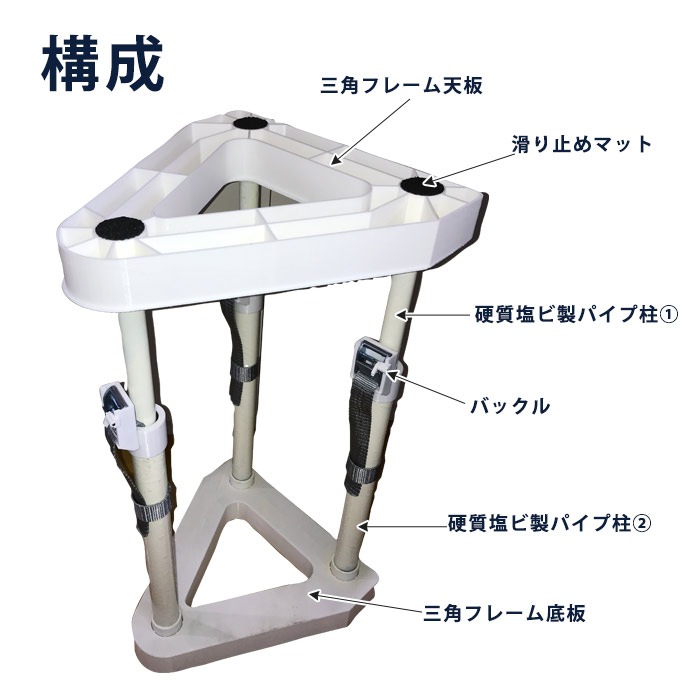 家具 転倒防止 突っ張り棒 三角ツッパリヤグラ LR-062P (390~550mm) 耐震 地震 対策