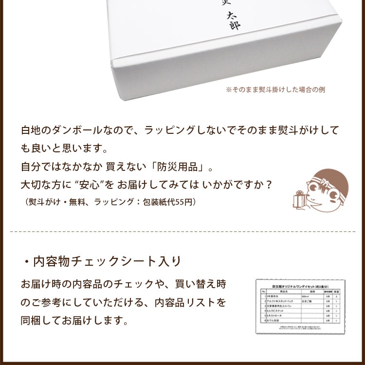 防災館オリジナル 非常食セット ワンデイセットONE-DAY(1日=3食分)保存食 防災グッズ 防災用品 避難 ご注文後1週間程度でお届け