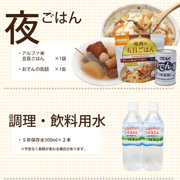 防災館オリジナル 非常食セット ワンデイセットONE-DAY(1日=3食分)保存食 防災グッズ 防災用品 避難 ご注文後1週間程度でお届け