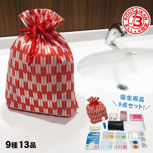 女性用のための衛生用品セット 災害用レディース9点セット  防災セット 女性用セット 衛生用品 スキンケア 清潔　ご注文後2週間程度でお届け