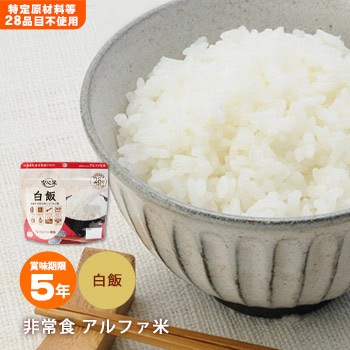 非常食アルファ米 安心米 白飯 100ｇ アルファー食品[M便 1/4]