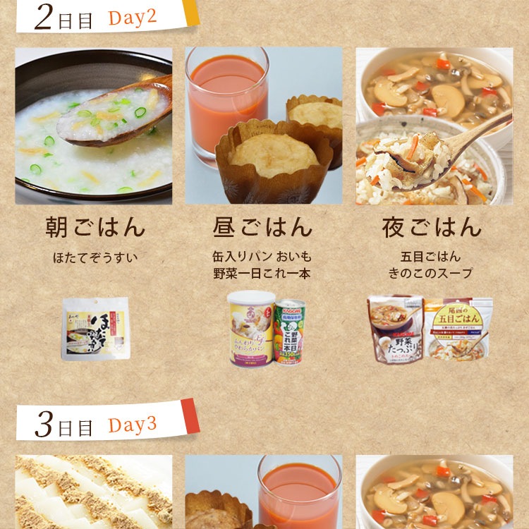 非常食 約10食 5年保存 3DAYS非常食セット 3日分＋αの保存食セット スリーデイスセット  ご注文後2週間程度でお届け