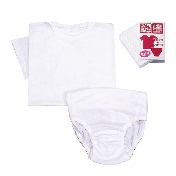 圧縮下着セット 女性用 Tシャツ＆ショーツ 下着 肌着 替え パンツ 洋服 着替え 防災グッズ 必要なもの