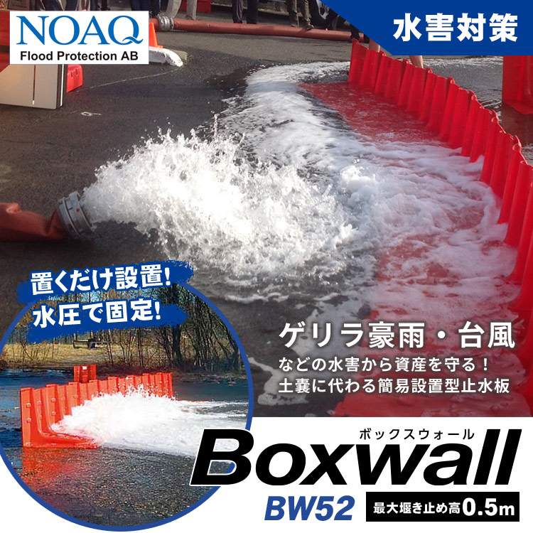 止水パネル 止水板 ボックスウォール BW52×8枚セット NOAQ ノアック ガデリウス boxwall ゲリラ豪雨 集中豪雨 台風