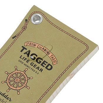 防水メモ帳 ノート グリッドメモパッド TAGGED LIFEGEAR Lサイズ ハイモジモジ リング付き ハトメ 方眼[M便 1/6]