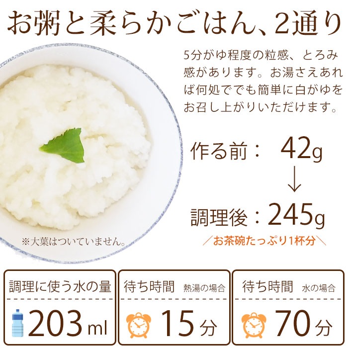 非常食 尾西の白がゆ 42g アルファ米スタンドパック 白粥 おかゆ お粥 アルファー米 保存食 [M便 1/4]