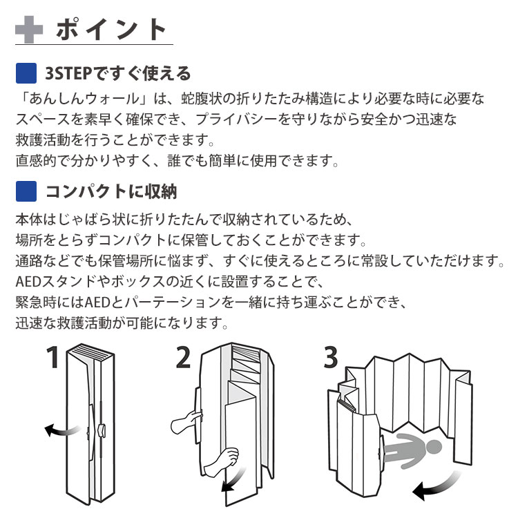 避難所 間仕切り 救護用パーテーション あんしんウォール プラスチックダンボールタイプ AED 心肺蘇生 プライバシー 目隠し コンパクト