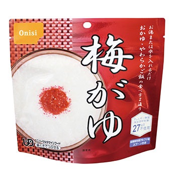 非常食 尾西の梅がゆ 42g アルファ米スタンドパック 梅粥 うめがゆ アルファー米 保存食【賞味期限2030年9月迄】  [M便 1/4]