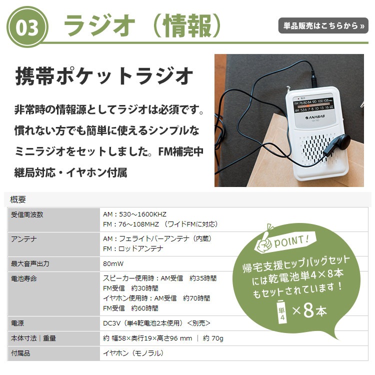 帰宅支援ヒップバッグセット ライムグリーン／ブラック(非常用持ち出し袋 防災セット 防災袋 防災用品セット 防災リュック)　ご注文後2週間程度でお届け