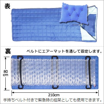 防災備蓄用寝袋 真空パックタイプ＆エアーマットセット[1セット] 空気枕・ナップザック付き（パック寝袋/寝具/防寒着/布団/帰宅困難)