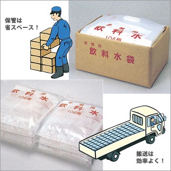 日本製袋 非常用飲料水袋 10リットル用×1枚 手提げタイプ 袋式 給水袋 水運搬 水運搬 断水対策