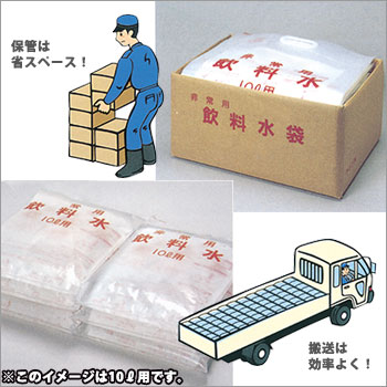 日本製袋 非常用飲料水袋 4リットル用×1枚 手提げタイプ 袋式 給水袋 水運搬 水運搬 断水対策 [M便 1/12]
