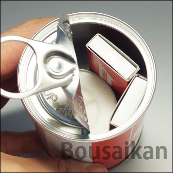 防災用缶詰マッチ[マッチ＆ローソクの缶詰]（防水マッチ/缶マッチ/火/災害備蓄)