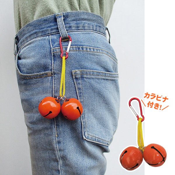 熊よけ コンパル デカ音・熊すず 2個組 レスキューオレンジ 大音量 熊鈴 携帯 登山 ハイキング