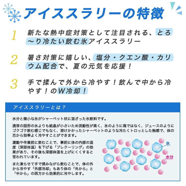 赤城フーズ 飲む氷 アイススラリー 梅味Ume・塩レモン味SaltyLemon 熱中症 予防 10袋入 80袋入