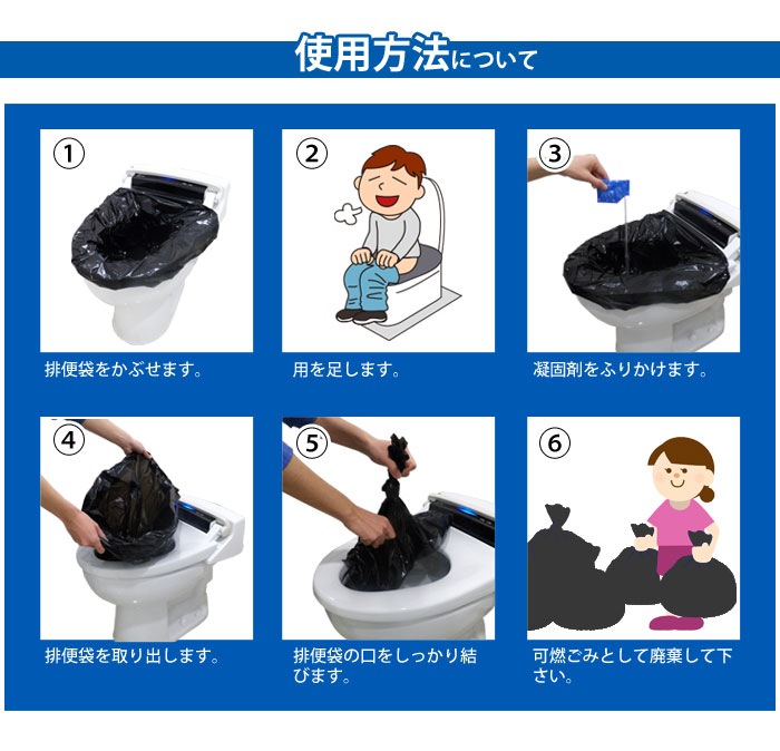 非常用トイレ どこでもトイレ『便リーナ』1回分セット[M便 1/6]