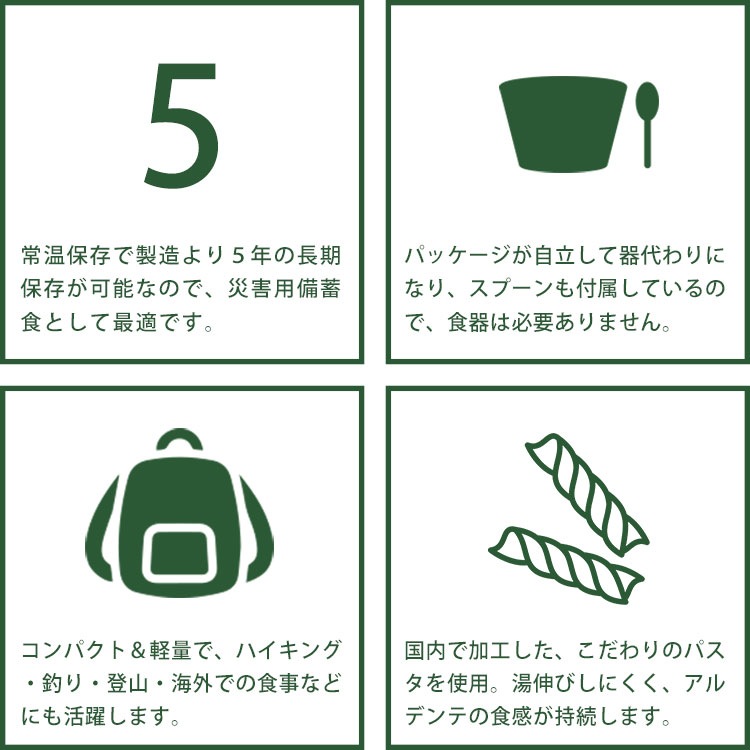 マジックパスタ カルボナーラ 賞味期限5年 サタケ 麺類 キャンプ アウトドア 非常食 防災グッズ