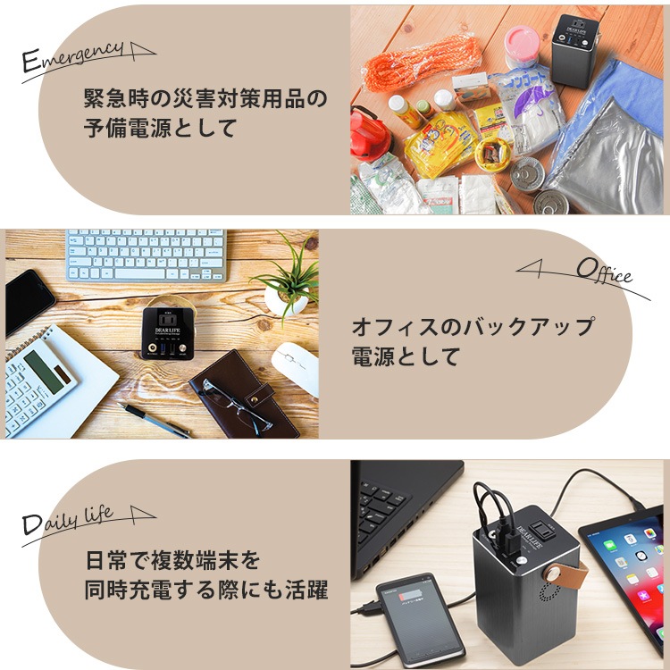 非常用電源 ポータブル蓄電池 エナジー プロ S LB-100 正弦波 蓄電容量103Wh コンパクト ライノプロダクツ