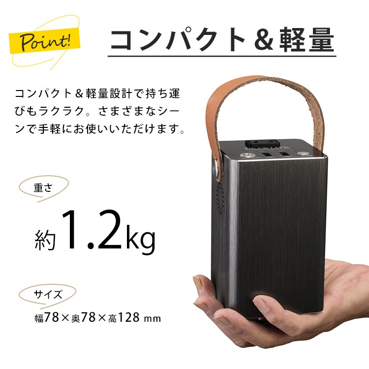非常用電源 ポータブル蓄電池 エナジー プロ S LB-100 正弦波 蓄電容量103Wh コンパクト ライノプロダクツ