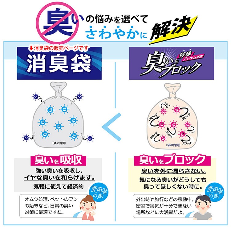 臭い対策用ポリ袋 消臭袋 におい成分を80%吸収 Mサイズ 230×380mm 100枚入 AS05 グレー半透明