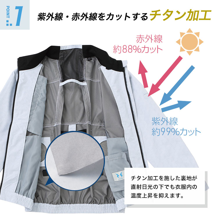 空調服 空調風神服 ベスト KF102 【バッテリー＆ファンセット】 M L ネイビー カモフラホワイト チタン加工
