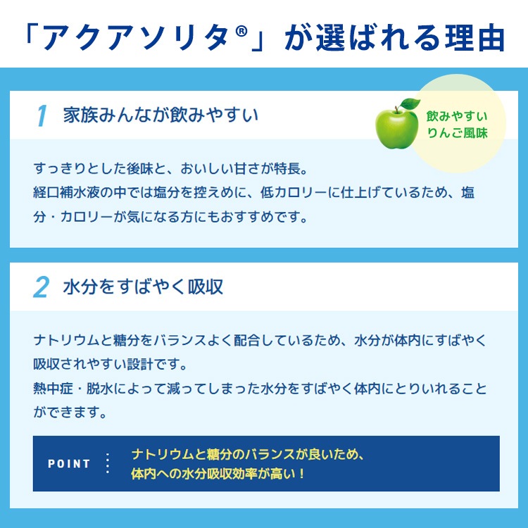 味の素 アクアソリタ 500ml 経口補水液 24本入り ケース販売 軽度脱水時 水分補給 電解質補給 低カロリー 日本製