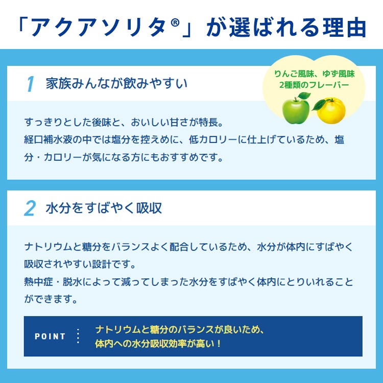 味の素 アクアソリタ ゼリー 130g 6袋セット りんご風味 ゆず風味 経口補水液 軽度脱水時 水分補給 電解質補給 低カロリー 日本製 [M便 1/7]